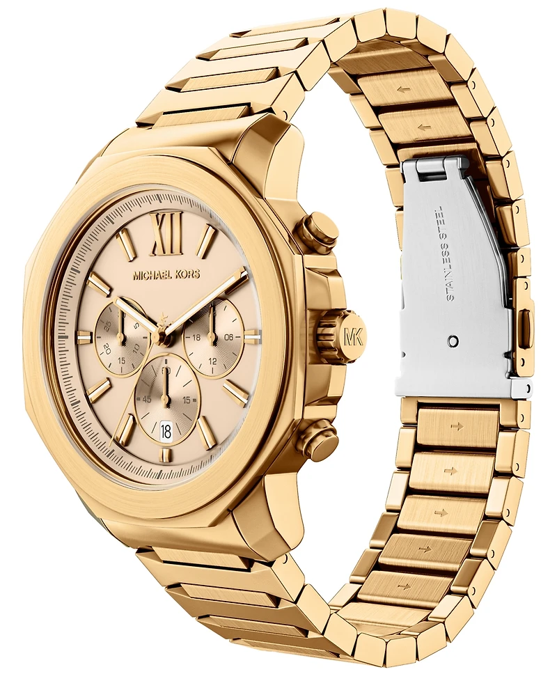 Michael Kors Men's Prescott Chronograph Gold-Tone Stainless Steel Watch, 44mm