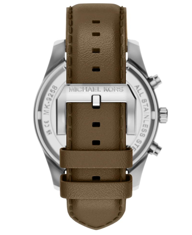 Michael Kors Men's Lexington Chronograph Brown Leather Watch, 45mm