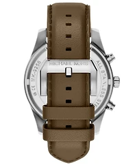 Michael Kors Men's Lexington Chronograph Brown Leather Watch, 45mm