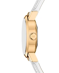 Michael Kors Women's Maude Three-Hand White Leather Watch, 21mm