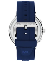 Michael Kors Men's Billie Chronograph Navy Silicone Watch, 46mm