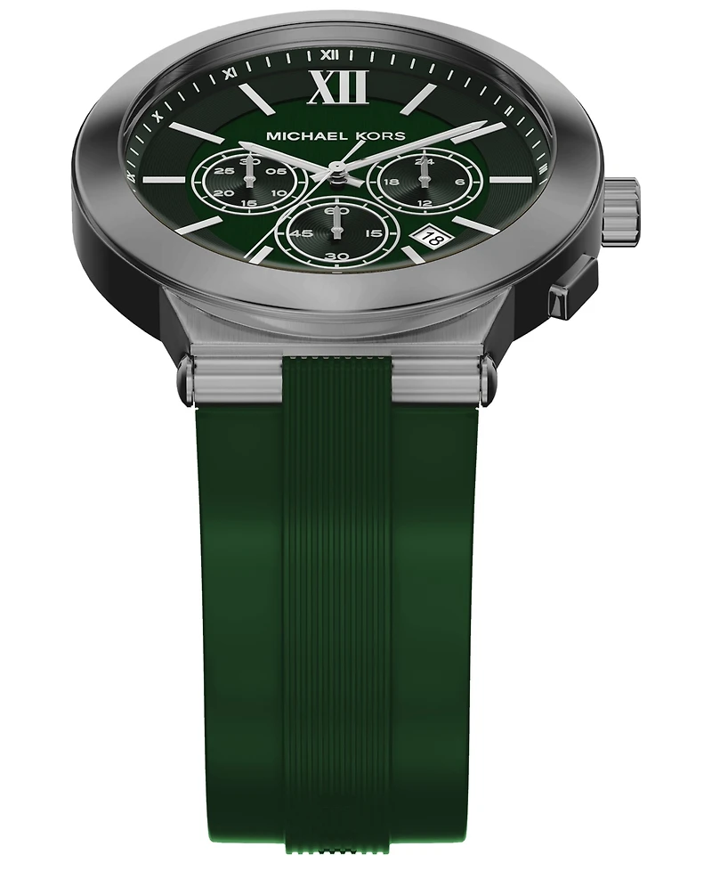 Michael Kors Men's Billie Chronograph Green Silicone Watch, 46mm