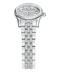 Michael Kors Women's Lexington Three-Hand Silver-Tone Stainless Steel Watch, 26mm