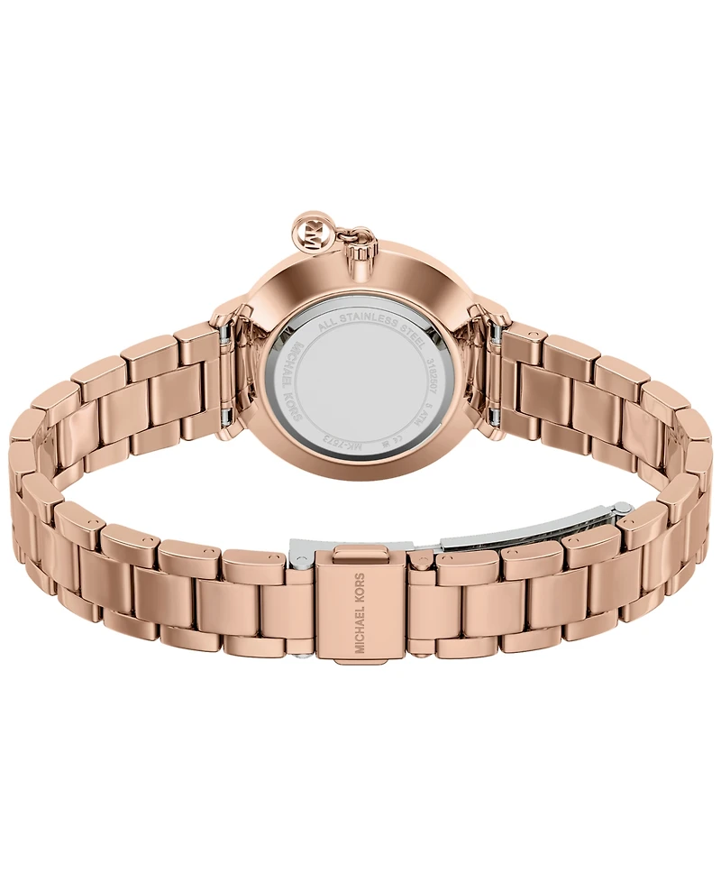 Michael Kors Women's Pyper Two-Hand Rose Gold-Tone Stainless Steel Watch, 32mm