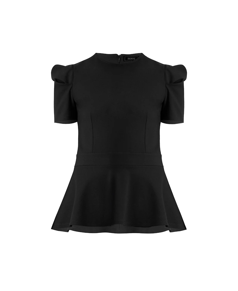 Ivonne Women's Short Sleeve Peplum Blouse