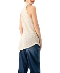 Ivonne Women's Knit Halter Neck Sleeveless Top