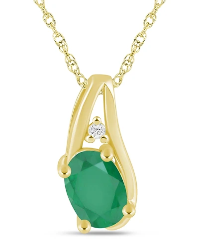 Macy's Gemstone and Diamond Accent Pendant Necklace 10k White Gold (also Yellow Gold)