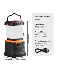 Mecale All-in-One Rechargeable Led Camping Lantern, 1000LM, 360° Illumination, 4 Lighting Modes, Usb Charging