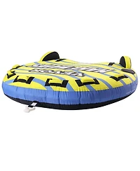 Mecale Inflatable Towable Tube for Boating, 1-3 Riders, 510 lbs Capacity, Full Nylon Cover, Eva Grab Handles, Speed Safety Valve