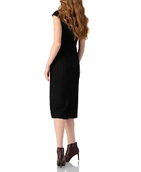 Ivonne Women's Sleeveless Black Midi Dress