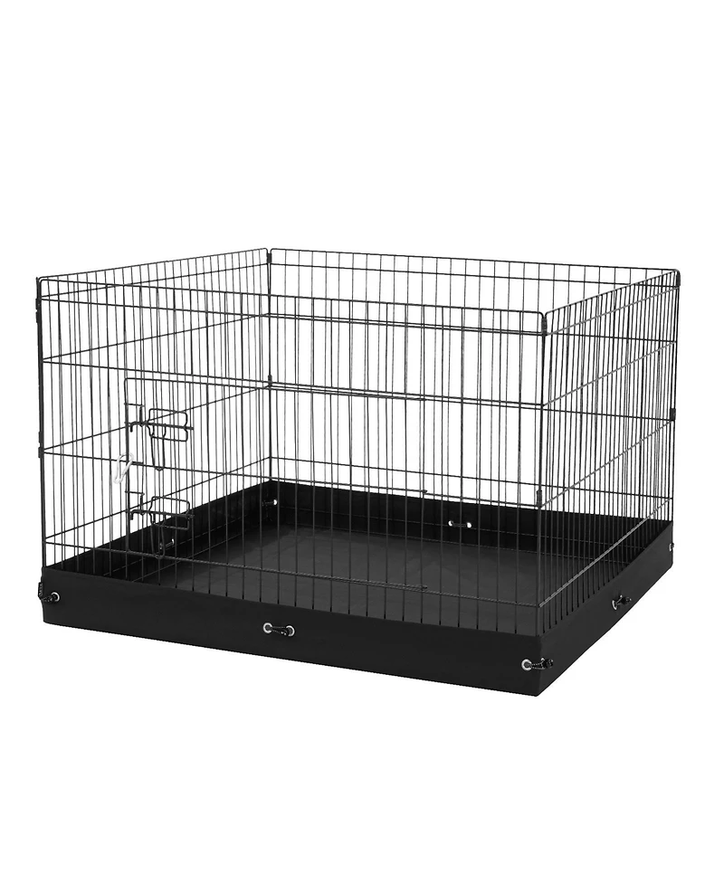 Cozito Dog Playpen, 4-Panel 24 x 36 in Foldable Metal Exercise Pen w/ Door & 600D Oxford Bottom Pad, Indoor/Outdoor Pet Fence