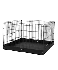 Cozito Dog Playpen, 4-Panel 24 x 36 in Foldable Metal Exercise Pen w/ Door & 600D Oxford Bottom Pad, Indoor/Outdoor Pet Fence