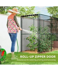 Outsunny Crop Cage, Large Plant Protection Tent with Zippe Door,