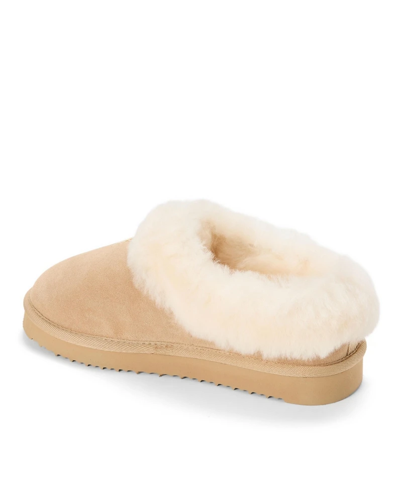 Fireside by Dearfoams Women's Adelaide Genuine Shearling Clog Slipper