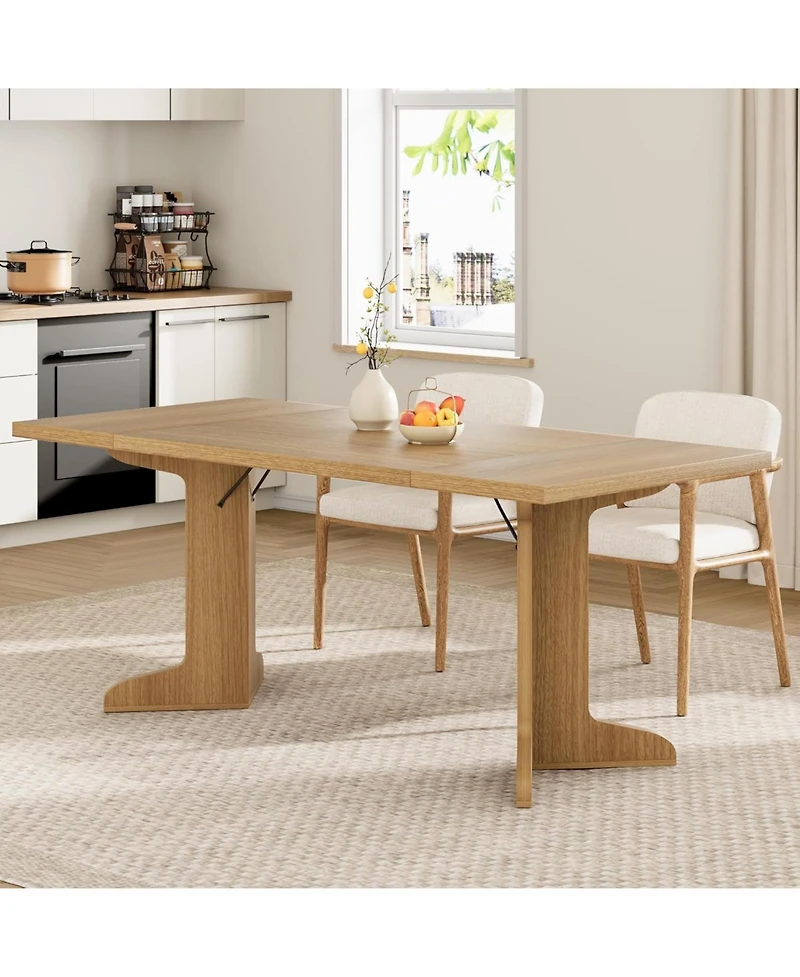 gaomon Kitchen Large Dining Table for 6 Farmhouse Kitchen Table for Dining Room, Home Office, Living Room