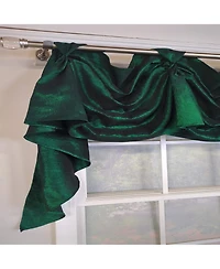 Rlf Home Crinkle Taffeta 3-s Victory 100% Polyester Tab Top Swag Window Curtain 54" x 25" Green