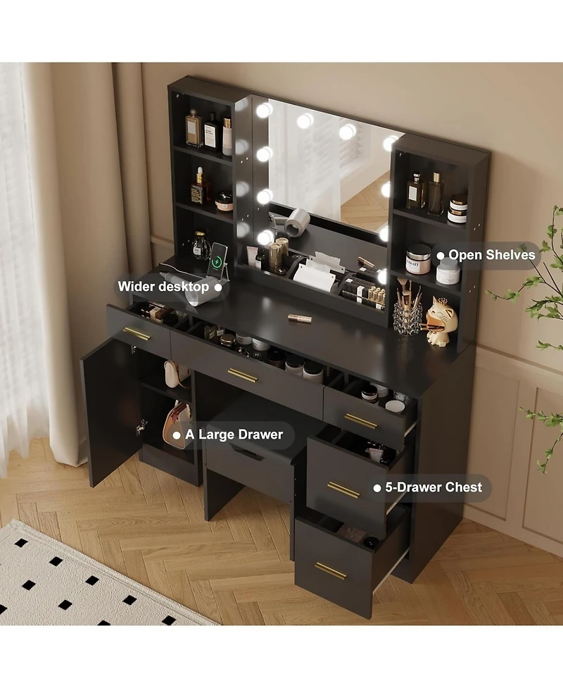 Gaomon Makeup Vanity Desk 10 Led Lights - 3 Lighting Colors