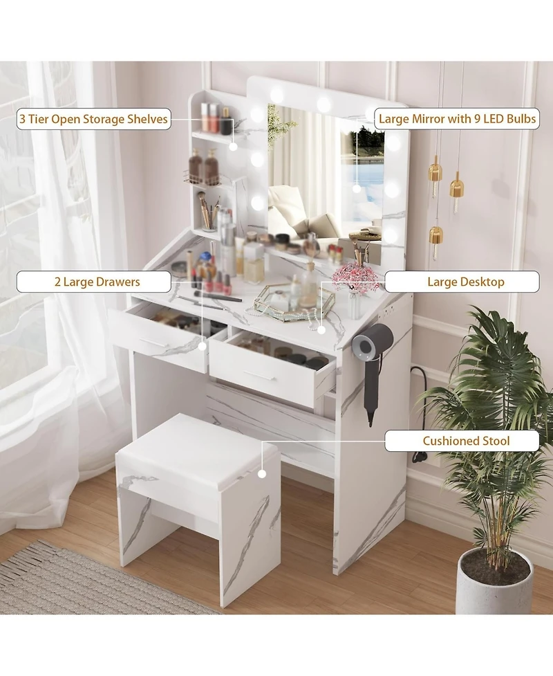 Gaomon Vanity Desk Mirror and Led Lights