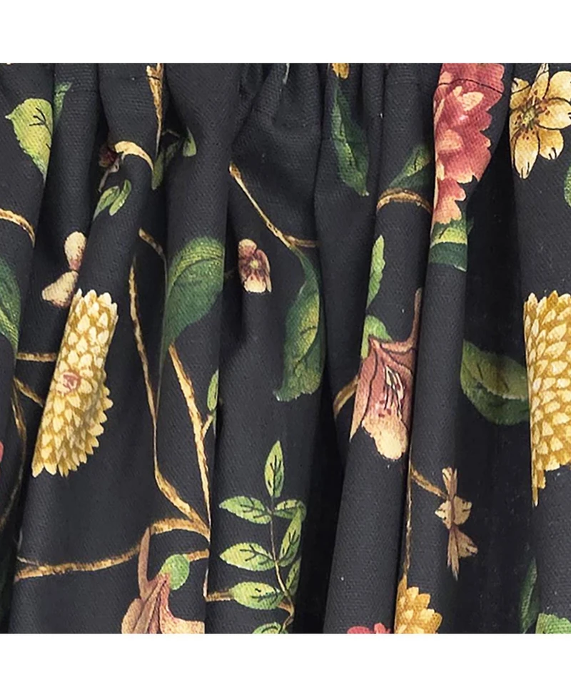 Rlf Home NightFall 100% Cotton Rod Pocket Window Curtain set of 2 Panels 100" x 84" Black