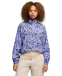 Puma Women's Ess Graphic Animal Relaxed Woven Half-Zip Jacket