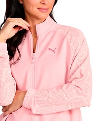 Puma Women's Lace Bubble Hem Mock Neck Jacket