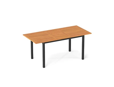 Slickblue Solid Wood Extendable Dining Table Seats 4–8, Umbrella Hole