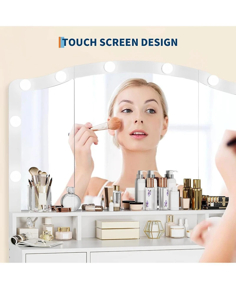 Large Vanity Desk Mirror and Light