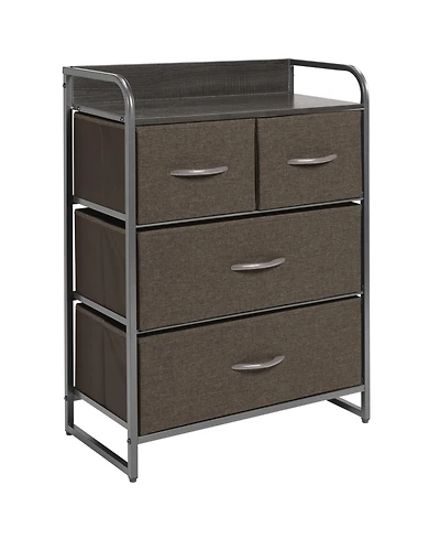 mDesign Storage Dresser Furniture, 4 Removable Fabric Drawers, Dk. Gray/Graphite