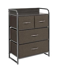 mDesign Storage Dresser Furniture, 4 Removable Fabric Drawers, Dk. Gray/Graphite