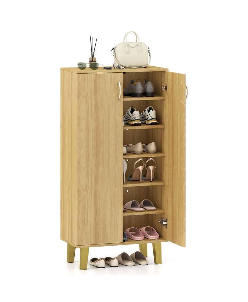 Slickblue Modern 6-Tier Freestanding Shoe Storage Cabinet with Doors