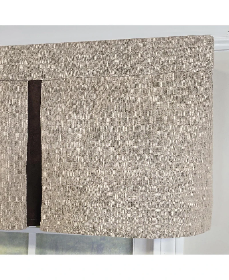 Rlf Home Denton Pleated 100% Cotton Rod Pocket Lined Window Valance 50" x 17" Taupe