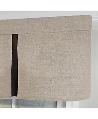 Rlf Home Denton Pleated 100% Cotton Rod Pocket Lined Window Valance 50" x 17" Taupe