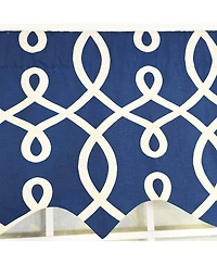 Rlf Home Oblique Regal 100% Cotton Rod Pocket Lined Window Valance 50" x 17" Navy