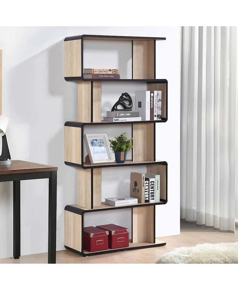 Kings Brand Furniture Nathan Wooden Display Book Shelf Bookcase – Shelving Rack Unit Organizer
