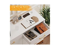 gaomon Dresser for Bedroom 8 Drawer Dresser & Chest of Drawers, Wooden Dresser Wide Dresser, Metal Handle