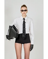 endless rose Women's Detachable Sequin Tie Shirt