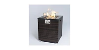 Flynama 28inch Outdoor Fire Pit Column, Propane Fire Column for Decor Gas Fire Pit Table Garden Corner Fire Table