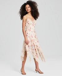 And Now This Women's Lace-Trim Handkerchief-Hem Dress, Macy's Exclusive