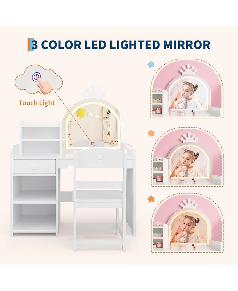 Gaomon Kids Vanity Lighted Mirror