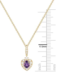 Macy's 2-Pc. Amethyst (1 ct. t.w.) And Lab-Grown White Sapphire (0.2 ct Earrings Necklace Set 14k Gold Over Sterling Silver (Also Availab