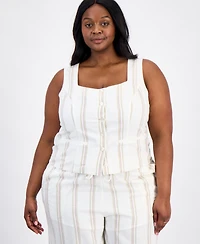 And Now This Trendy Plus Striped Square-Neck Vest, Macy's Exclusive