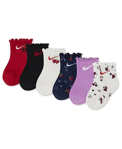Nike Baby Girls' Cherry Lettuce Socks, 6-Pack