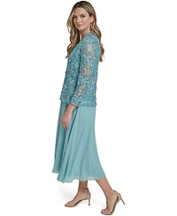 Jessica Howard Women's 3/4-Sleeve Jacket with Crewneck Dress