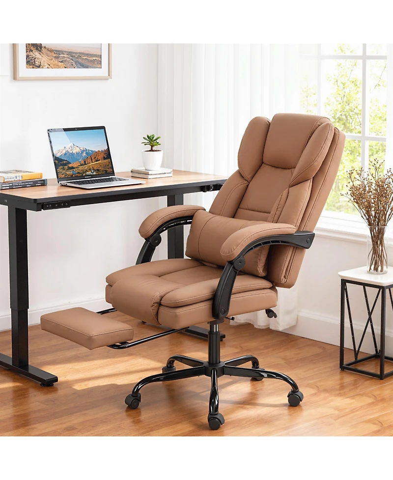 Homcom Office Chair with Massage, Reclining Desk Chair,