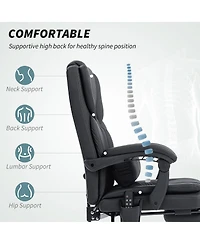 Homcom Office Chair with Massage, Reclining Desk Chair,