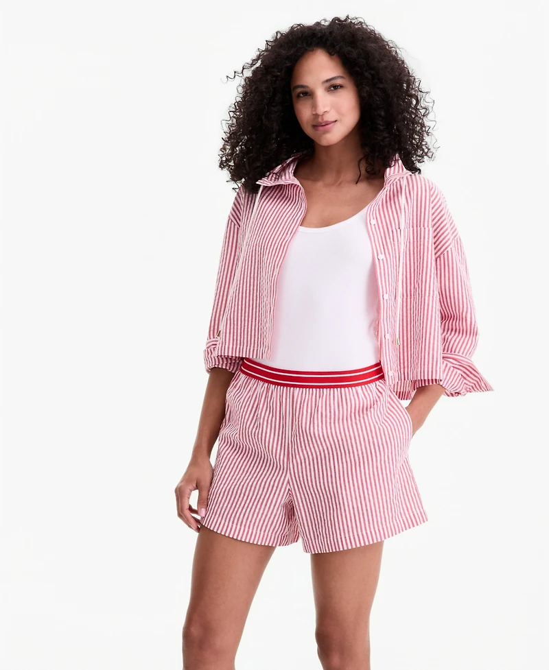 On 34th Women's Striped Boxer-Style Shorts, Macy's Exclusive