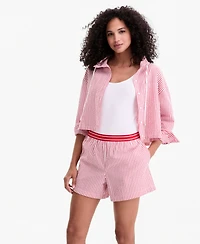 On 34th Women's Striped Boxer-Style Shorts, Macy's Exclusive
