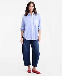On 34th Women's Contrast Stripe Button-Down Shirt, Macy's Exclusive