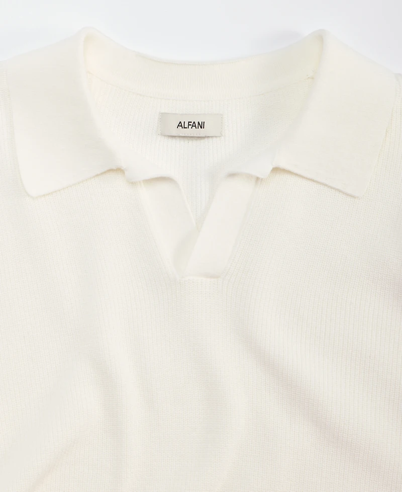 Alfani Men's Cotton Johnny Collar Short-Sleeve Sweater, Macy's Exclusive