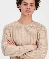 Guess Men's Herringbone-Texture Crewneck Sweater